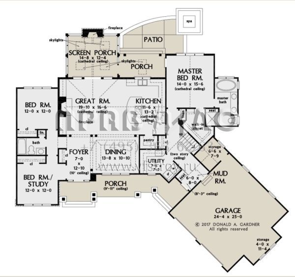 Проект одноэтажного дома с гаражом на две машины в американском стиле S5-188 (2865-00018)