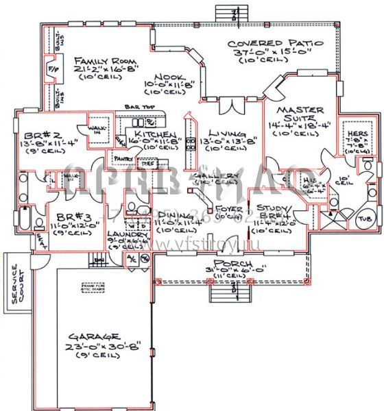 Проект одноэтажного дома с гаражом на две машины в стиле Ранчо S5-236 (4766-00102)