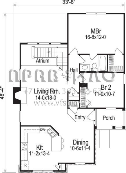 Проект одноэтажного дома без гаража в стиле Ранчо S5-136 (5633-00116)