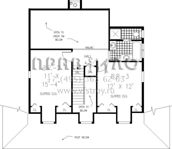 Проект двухэтажного дома с гаражом на две машины в стиле Ранчо S5-209 (033-00031)