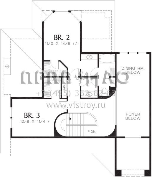 Проект двухэтажного дома с гаражом на три и более машин в современном стиле S5-291 (2559-00502)
