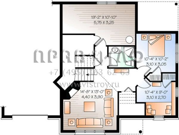 Проект двухэтажного дома с гаражом на одну машину в английском стиле S5-159 (034-00215)