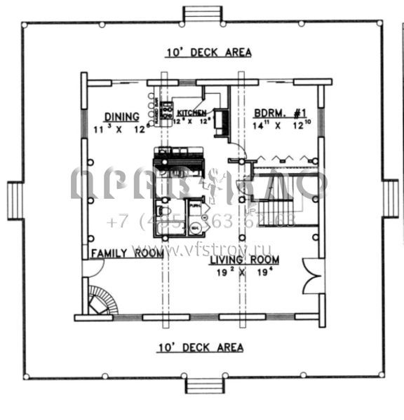 Проект двухэтажного дома без гаража в стиле Ранчо S5-277 (039-00059)