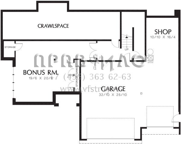 Проект двухэтажного дома с гаражом на три машины в цокольном этаже S5-320 (2559-00507)
