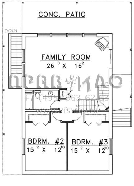 Проект трехэтажного дома без гаража в стиле Ранчо S5-276 (039-00108)