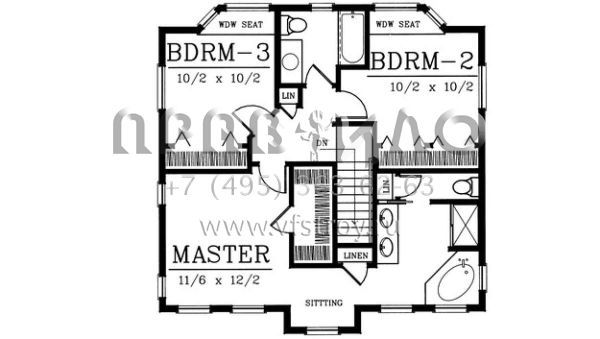 Проект двухэтажного дома с гаражом на две машины в стиле Ранчо S5-156 (692-00132)