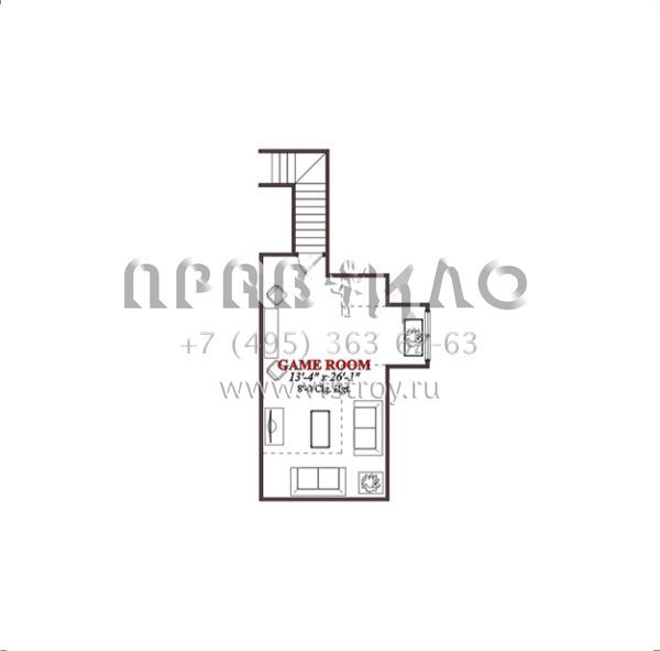 Проект одноэтажного дома с гаражом на две машины в стиле Ранчо S5-248 (1070-00013)