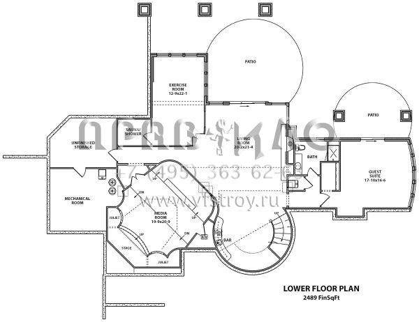 Проект двухэтажного дома с гаражом на три и более машин в английском стиле S5-547 (5631-00096)