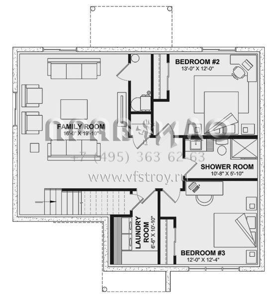 Проект одноэтажного дома без гаража в современном стиле S5-209 (034-01360)