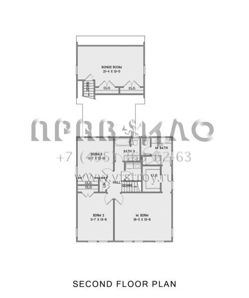 Проект двухэтажного дома с гаражом на две машины в стиле Ранчо S5-235 (4351-00028)