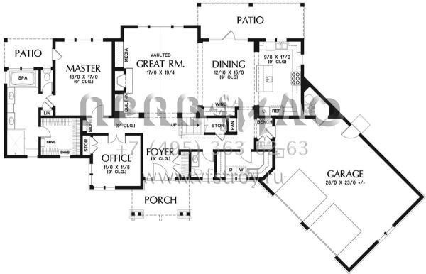 Проект двухэтажного дома с гаражом на две машины в американском стиле S5-235 (2559-00744)