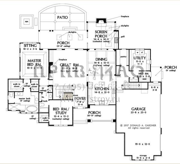 Проект двухэтажного дома с гаражом на три и более машин в американском стиле S5-286 (2865-00190)