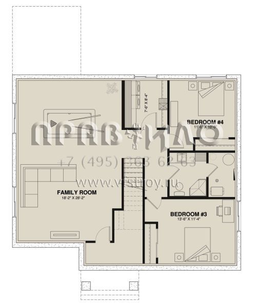 Проект одноэтажного дома без гаража в современном стиле S5-246 (034-01280)