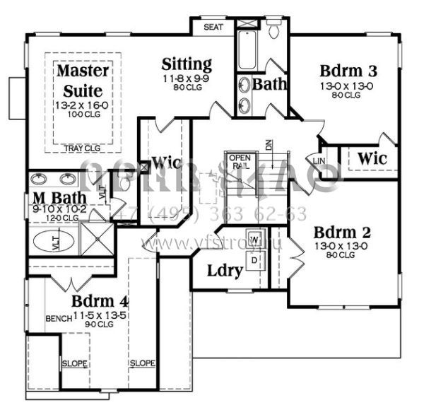 Проект двухэтажного дома с гаражом на две машины в американском стиле S5-255 (009-00233)