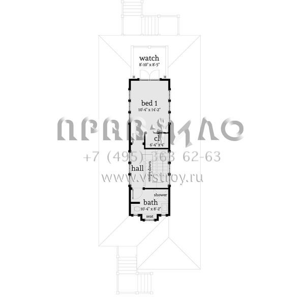 Проект двухэтажного дома без гаража в прибрежном стиле S5-119 (028-00121)