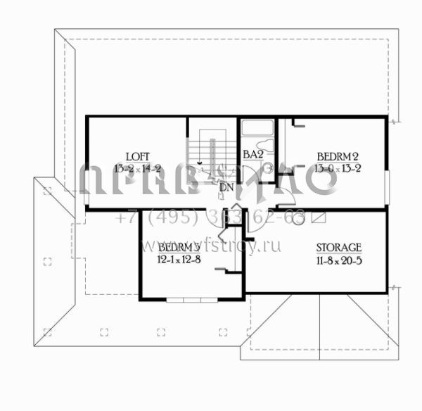 Проект двухэтажного дома с гаражом на две машины в скандинавском стиле S5-206 (341-00038)