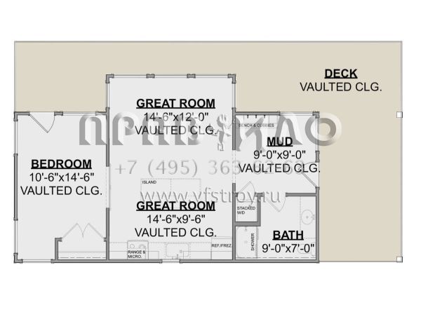 Проект одноэтажного дома без гаража в стиле Ранчо S5-67 (1462-00016)