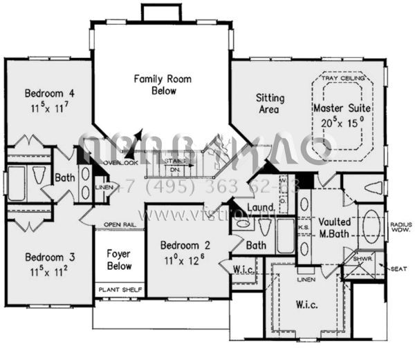Проект двухэтажного дома с гаражом на две машины в стиле Ранчо S5-257 (8594-00386)