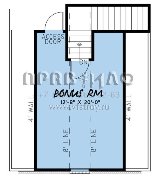 Проект одноэтажного дома с гаражом на две машины в стиле Ранчо S5-157 (8318-00249)