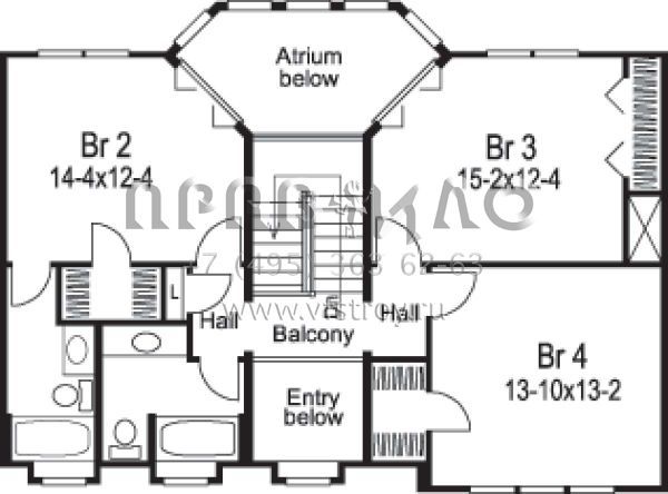 Проект двухэтажного дома с гаражом на две машины в стиле Ранчо S5-253 (5633-00088)
