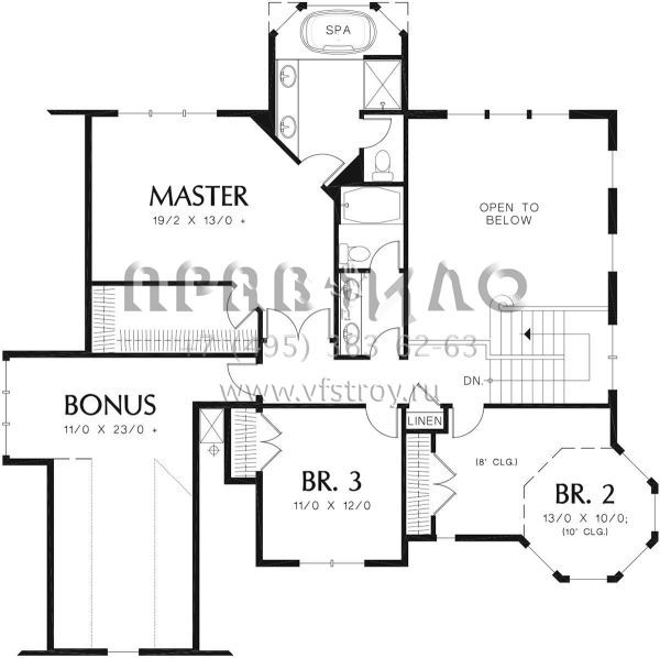 Проект двухэтажного дома с гаражом на две машины в стиле Ранчо S5-234 (2559-00337)