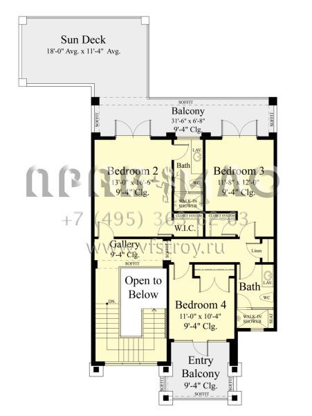 Проект двухэтажного дома с гаражом на три и более машин в современном стиле S5-344 (8436-00039)