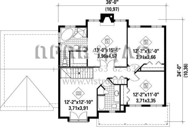 Проект двухэтажного дома с гаражом на одну машину в стиле Ранчо S5-200 (6146-00202)