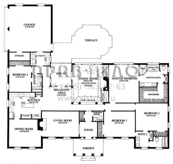 Проект одноэтажного дома с гаражом на две машины в современном стиле S5-291 (7922-00080)