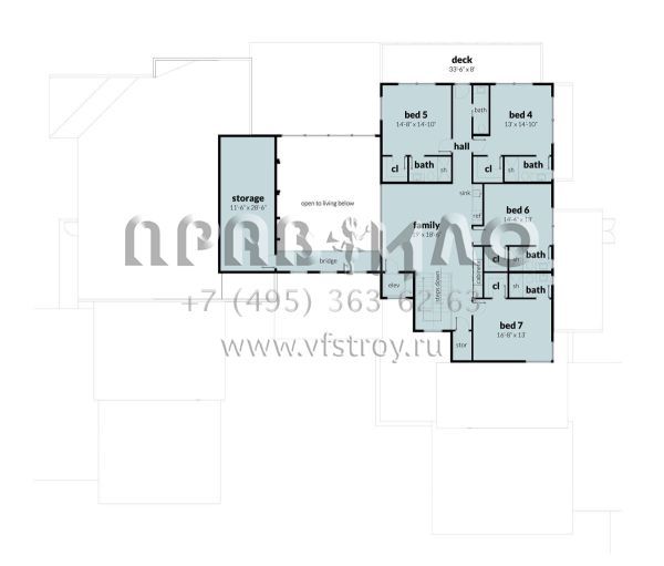 Проект двухэтажного дома с гаражом на три и более машин в современном стиле S5-639 (028-00182)