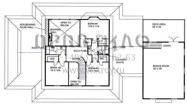 Проект двухэтажного дома с гаражом на три и более машин в стиле Ранчо S5-348 (039-00666)