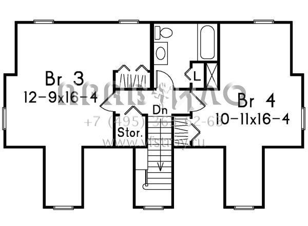 Проект двухэтажного дома без гаража в современном стиле S5-158 (5633-00350)