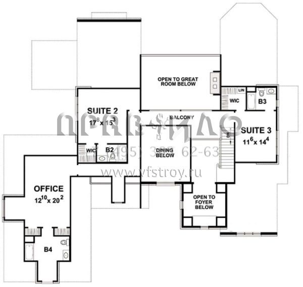 Проект двухэтажного дома с гаражом на три машины S5-428 (402-01458)