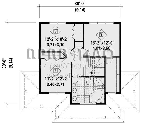 Проект двухэтажного дома без гаража в стиле Ранчо S5-155 (6146-00605)
