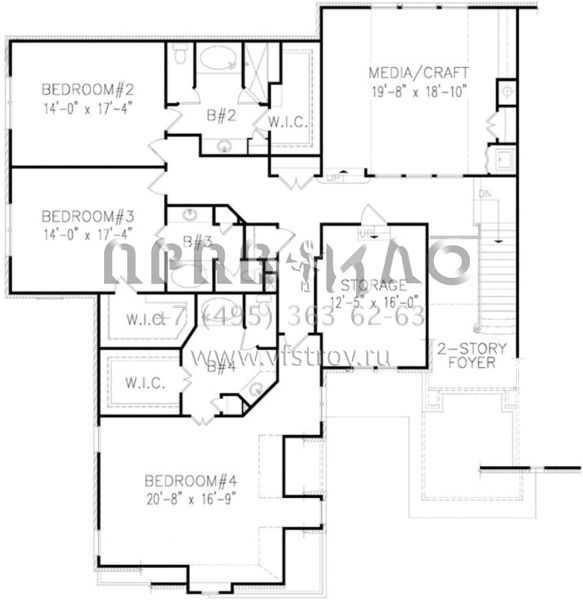 Проект двухэтажного дома с гаражом на три и более машин в современном стиле S5-591 (699-00098)