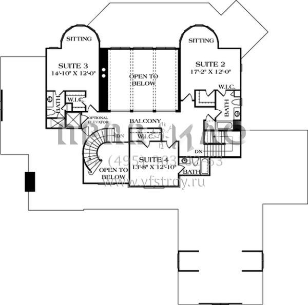 Проект двухэтажного дома с гаражом на три и более машин в стиле Ранчо S5-615 (3323-00474)