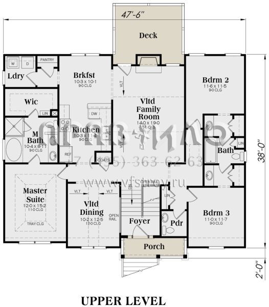 Проект двухэтажного дома с гаражом на две машины в стиле Ранчо S5-165 (009-00089)