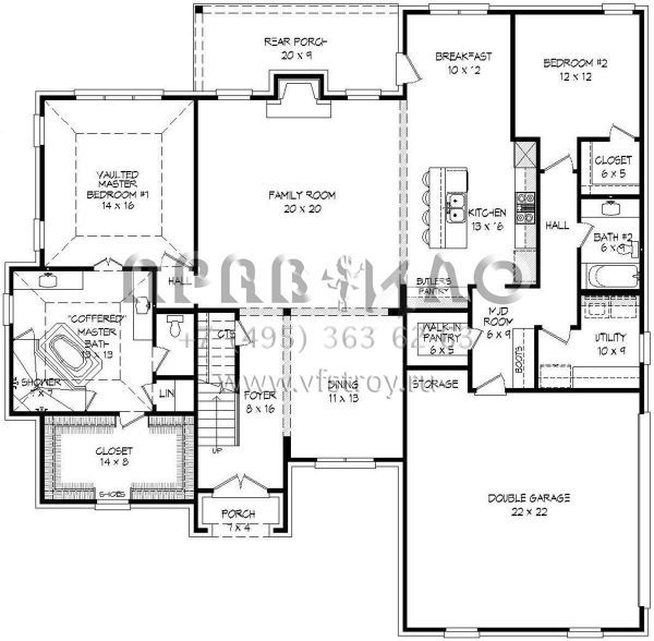 Проект двухэтажного дома с гаражом на две машины в английском стиле S5-315 (940-00117)