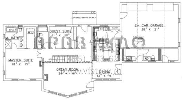 Проект двухэтажного дома с гаражом на две машины в скандинавском стиле S5-202 (039-00159)