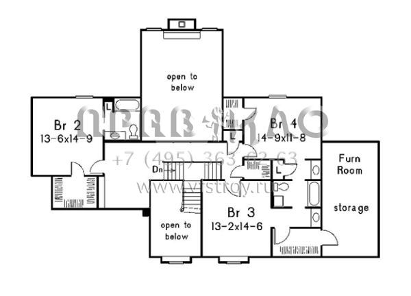 Проект двухэтажного дома с гаражом на две машины в стиле Ранчо S5-313 (5633-00221)