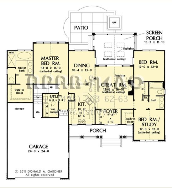 Проект одноэтажного дома с гаражом на две машины в стиле Ранчо S5-158 (2865-00243)