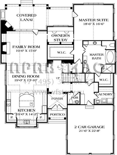 Проект двухэтажного дома с гаражом на две машины в английском стиле S5-312 (3323-00620)