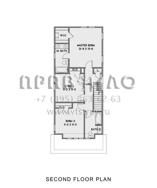 Проект двухэтажного дома без гаража в американском стиле S5-149 (4351-00043)