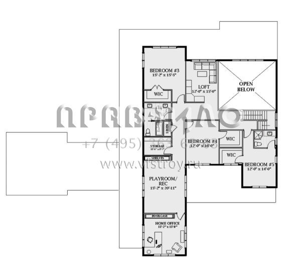 Проект двухэтажного дома с гаражом на три и более машин в современном стиле S5-435 (6849-00154)