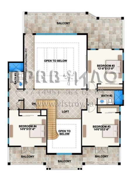 Проект двухэтажного дома с гаражом на две машины в прибрежном стиле S5-366 (5565-00016)