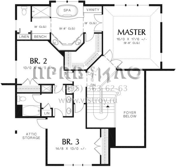 Проект двухэтажного дома с гаражом на три и более машин в американском стиле S5-270 (2559-00330)