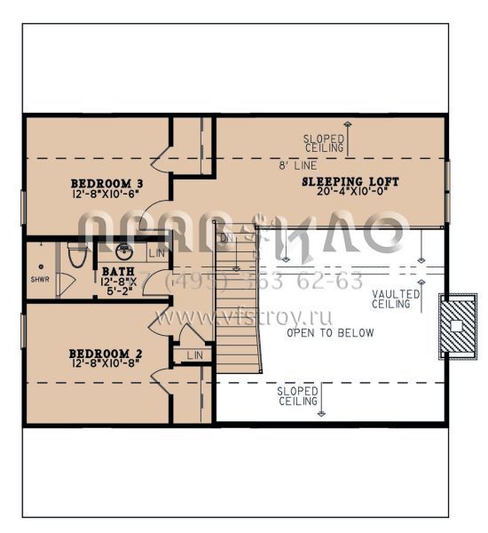 Проект двухэтажного дома без гаража в стиле Шале S5-164 (8318-00213)