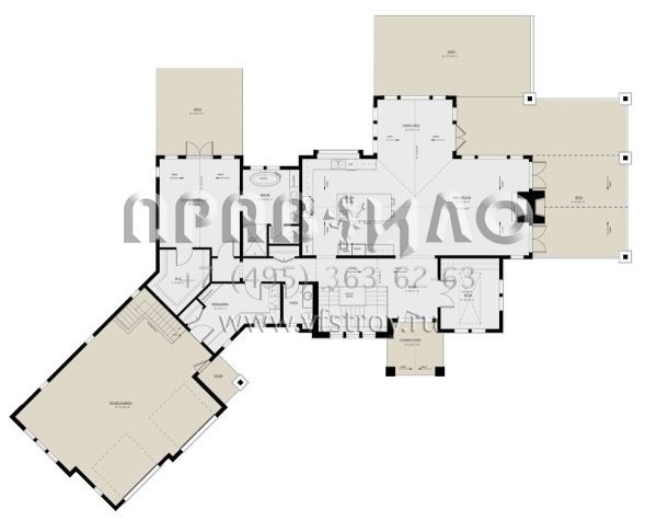Проект одноэтажного дома с гаражом на три и более машин в современном стиле S5-451 (8937-00043)