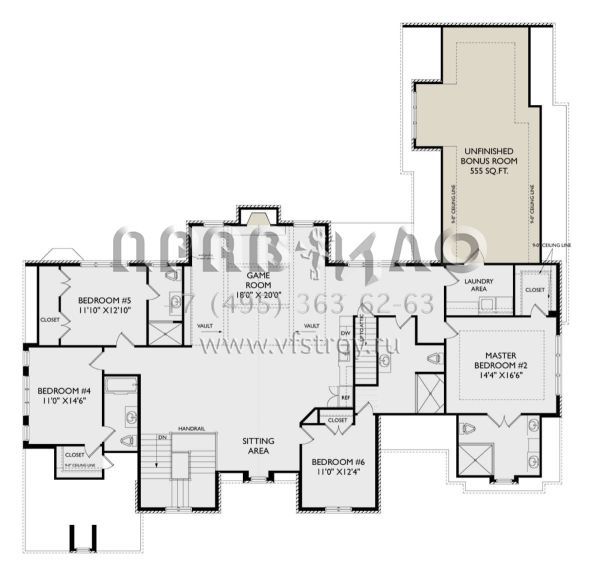 Проект двухэтажного дома с гаражом на три и более машин в современном стиле S5-525 (957-00119)