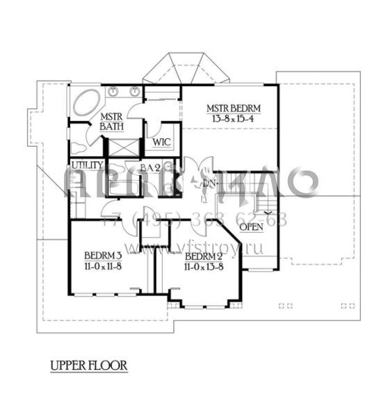 Проект двухэтажного дома с гаражом на две машины в американском стиле S5-209 (341-00052)