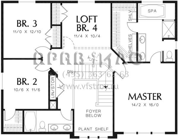 Проект двухэтажного дома с гаражом на две машины в американском стиле S5-221 (2559-00350)